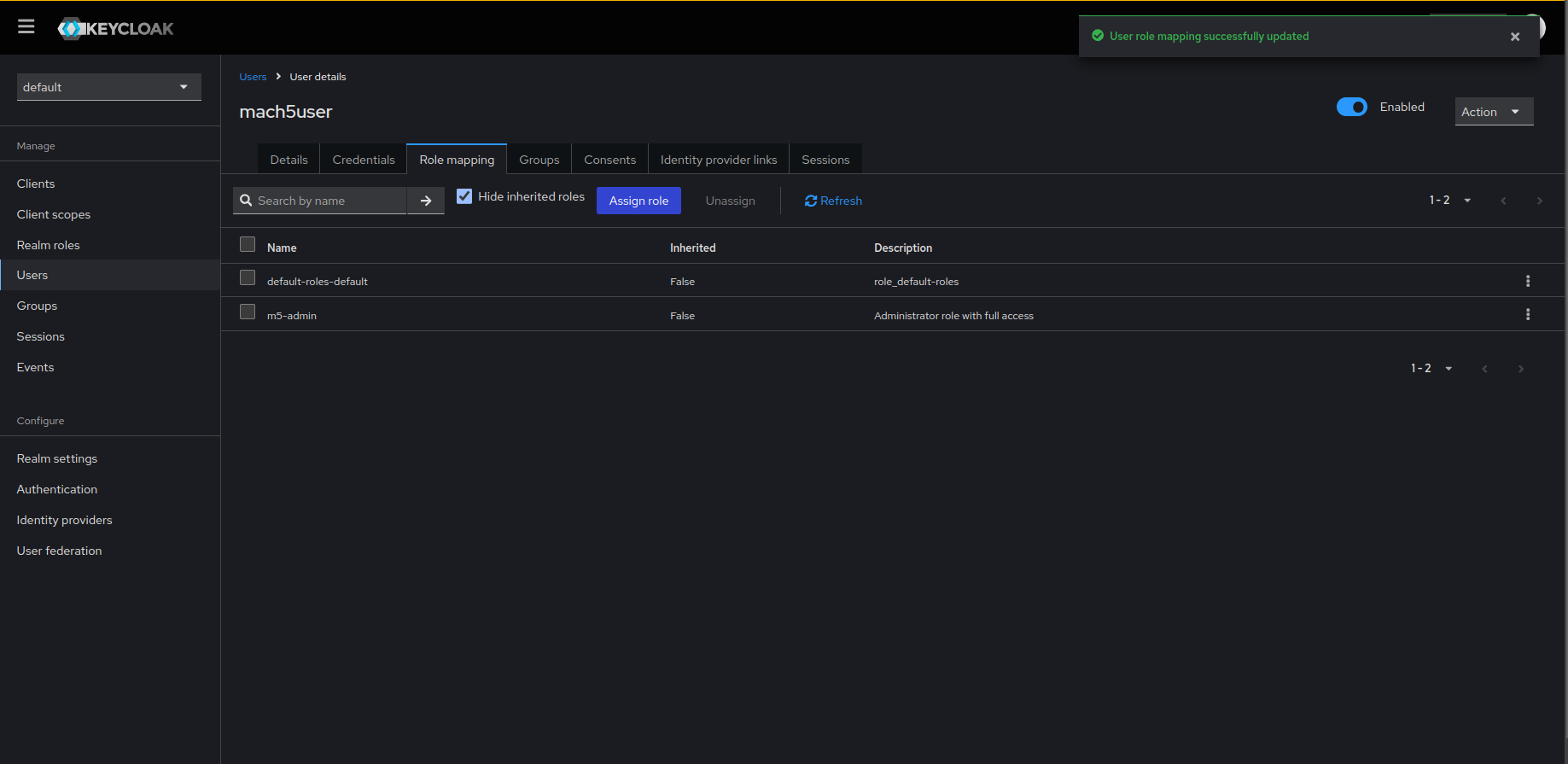 Role Selection in Keycloak