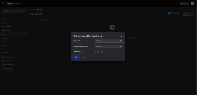 Setting user password