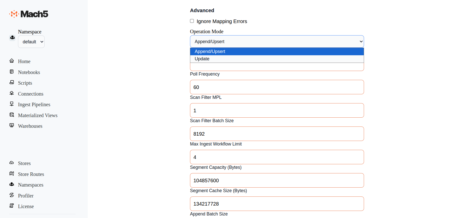 OperationModesIngestion